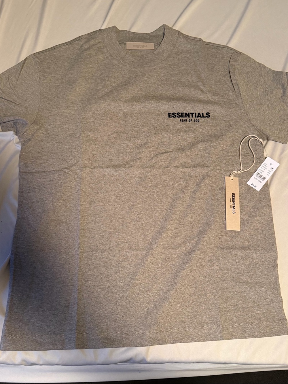Essentials Fear of God Men's Gray Logo T-Shirt